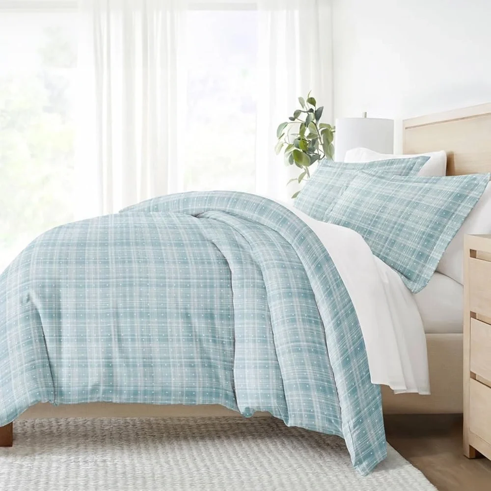 ienjoy Home Patterned Duvet Cover Set, Full/Queen, Aqua